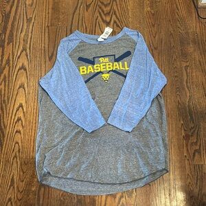Pitt Baseballl 3/4 long sleeve tee shirt.